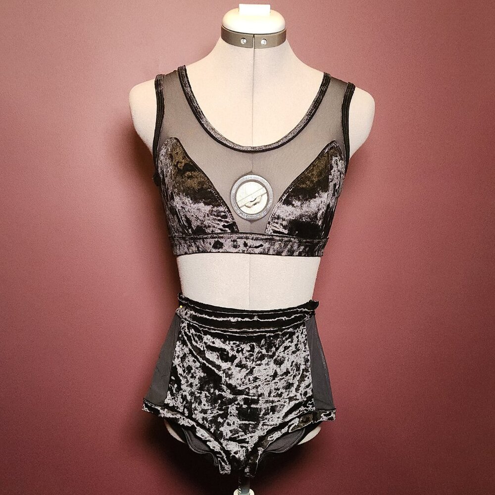 Oksawear Black Velvet Pole Dance Set - Size Medium